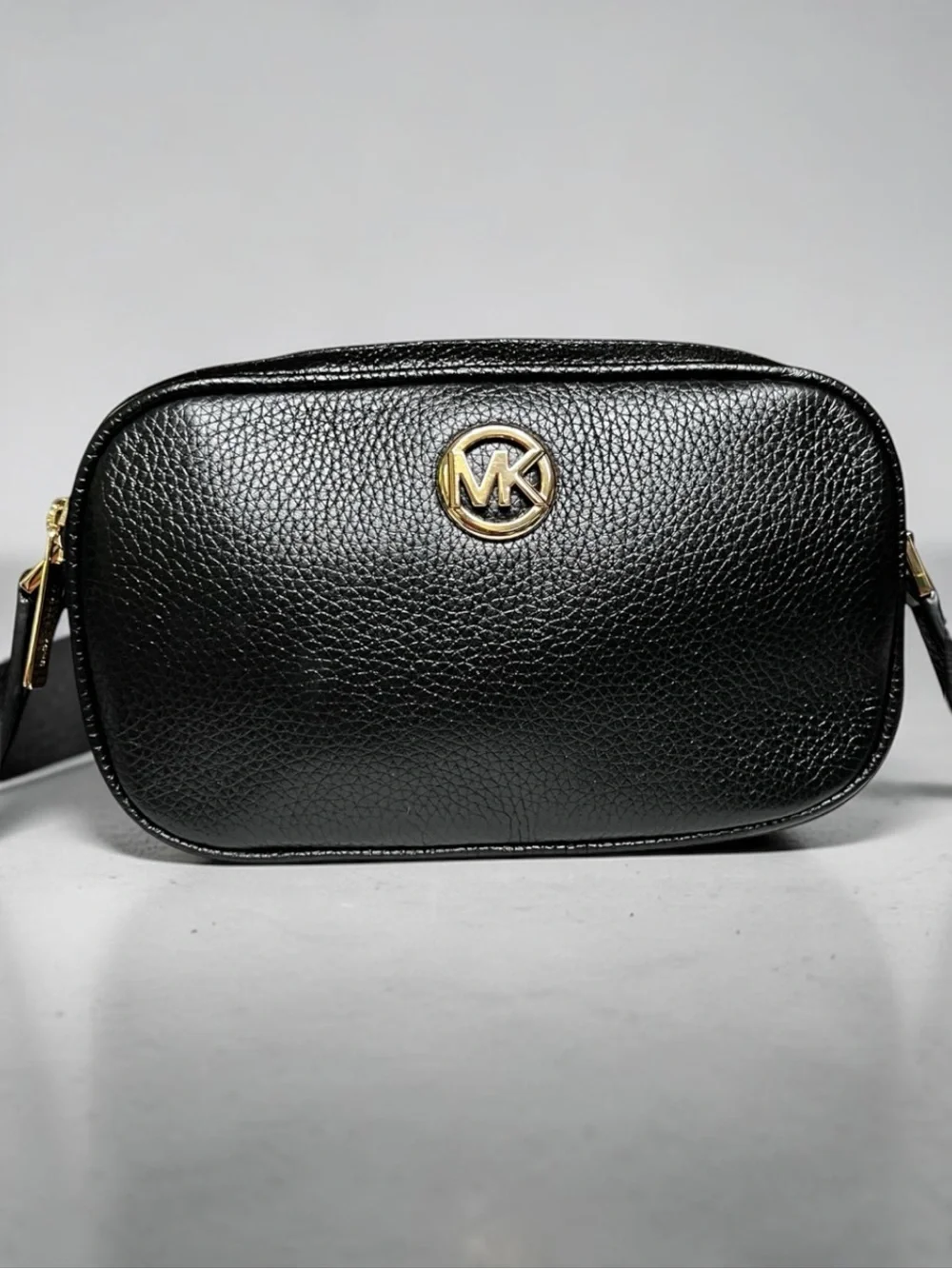 🌻NEW Michael Kors Fulton Double Zip Pebbled Leather Crossbody Bag 38H9CFTC